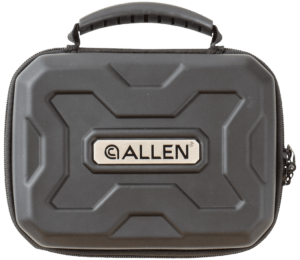 Allen 827 EXO Handgun Case made of Polymer with Black Finish Molded Carry Handle Egg Crate Foam & Lockable Zippers 7″ x 5.25″