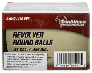 Traditions A1642 Revolver 44 Cal .454 Lead Ball 140 gr 100