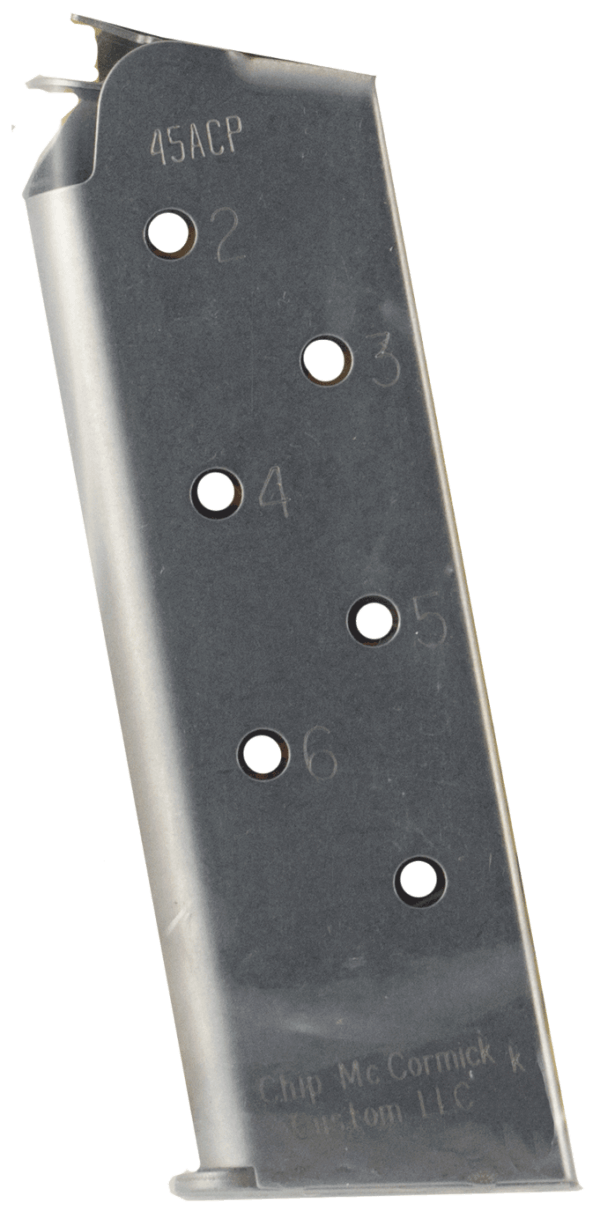 CMC Products 14121 Match Grade Stainless Steel with Black Base Pad Compact Detachable 7rd 45 ACP for 1911 Officer
