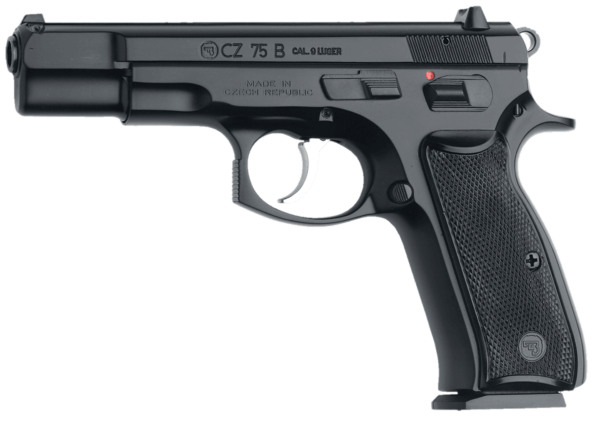 CZ 01102 CZ 75 9mm Luger Single/Double 4.60″ 10+1 Black Synthetic Grip Black Slide