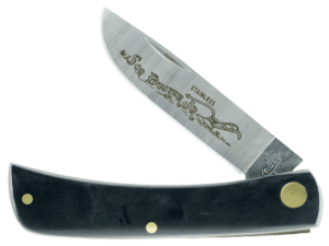 Case 00095 Sod Buster Jr. 2.80″ Folding Skinner Plain Etched As-Ground Stainless Steel Blade Black Synthetic Handle