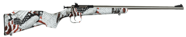 Crickett KSA3168 Youth  22 LR 1rd 16.12 Stainless Steel Barrel  Fixed Front/Adjustable Rear Peep Sights  American Flag/Amendment Synthetic Stock w/11.5″ LOP  Rebounding Firing Pin Safety”