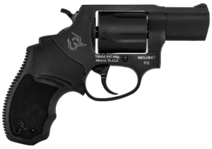 Taurus 2905029 905  9mm Luger Caliber with 2 Barrel  5rd Capacity Cylinder  Overall Matte Finish Stainless Steel  Finger Grooved Black Rubber Grip & Fixed Sights”