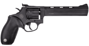 Taurus 2170061 17 Tracker Revolver Single/Double 17 HMR 6.50″ 7 Round Black Ribber Grip Blued