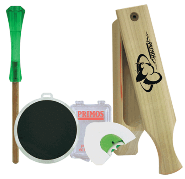 Primos 272 Turkey Caller Starter Pack Attracts Turkeys Includes Sonic Dome Mouth Call Sonic Dome Slate Call Slim Striker & Double Sided Box Call