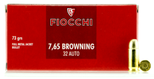 Fiocchi 32AP Pistol 32 ACP 73 gr Full Metal Jacket (FMJ) 50rd Box