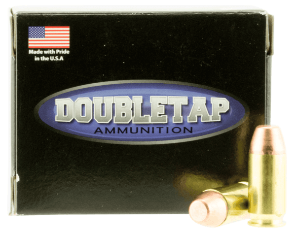 DoubleTap Ammunition 45A230FP Hunter Self Defense 45 ACP 230 gr Full Metal Jacket Flat Point (FMJFP) 20rd Box