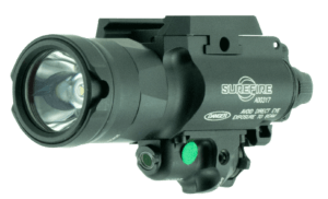 SureFire X400UHAGN X400UH Weapon Light w/Laser 1000 Lumens/5mW Output White LED Light Green Laser Universal/Picatinny Rails Mount Black Anodized Aluminum
