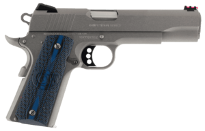Colt Mfg O1072CCS 1911 Competition 9mm Luger 5″ 9+1 Overall Stainless Steel Finish Frame & Slide with Scalloped Blue Checkered G10 Grip National Match Barrel & 70 Series Firing System