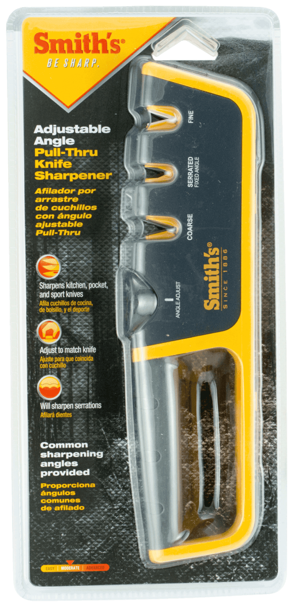 Smiths Products 50364 Pocket Pal X2 Sharpener and Outdoor Tool Hand Held Fine/Medium/Coarse Carbide Ceramic Diamond Sharpener Plastic Handle Yellow