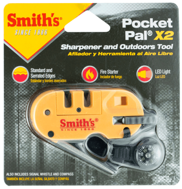 Smiths Products JIFFS 10-Second Knife & Scissor Sharpener Hand Held Fine  Coarse Carbide  Ceramic Sharpener Plastic Handle Yellow