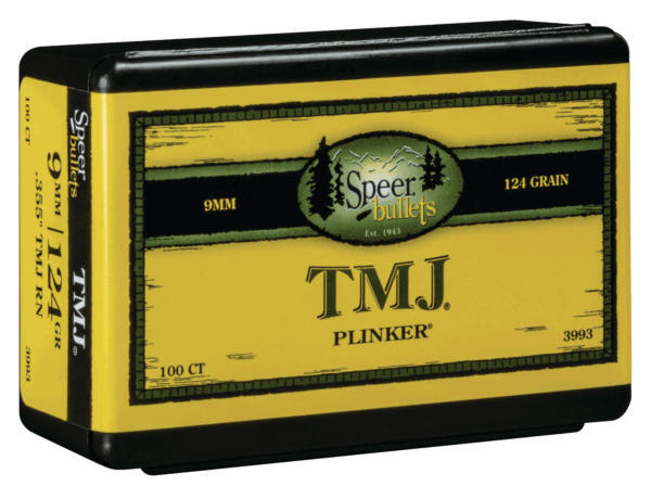Speer Bullets 3993 TMJ 9mm .355 124 GR Total Metal Jacket (TMJ) 100 Box