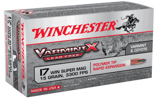 Winchester Ammo X17W15PLF Varmint X Lead Free 17 WSM 15 gr Polymer Tip Rapid Expansion 50rd Box