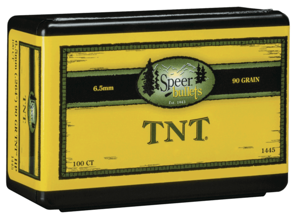 Speer Bullets 1445 TNT 6.5mm .264 90 GR Jacketed Hollow Point (JHP) 100 Box
