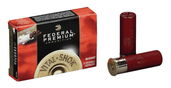 Federal PFC15700 Premium Vital-Shok 12 Gauge 3″ 12 Pellets 1325 fps 00 Buck Shot 5rd Box
