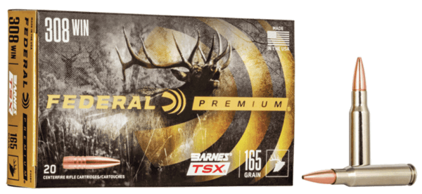 Federal P308H Premium 308 Win 165 gr Barnes TSX 20rd Box