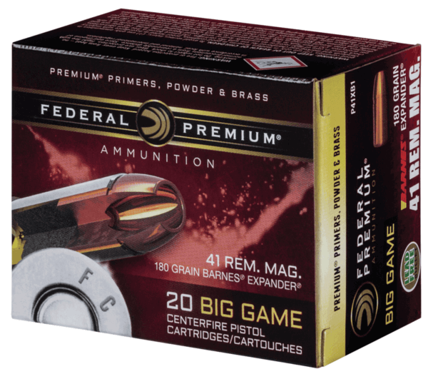 Federal P41XB1 Premium Hunting 41 Rem Mag 180 gr Barnes Expander BRX 20rd Box