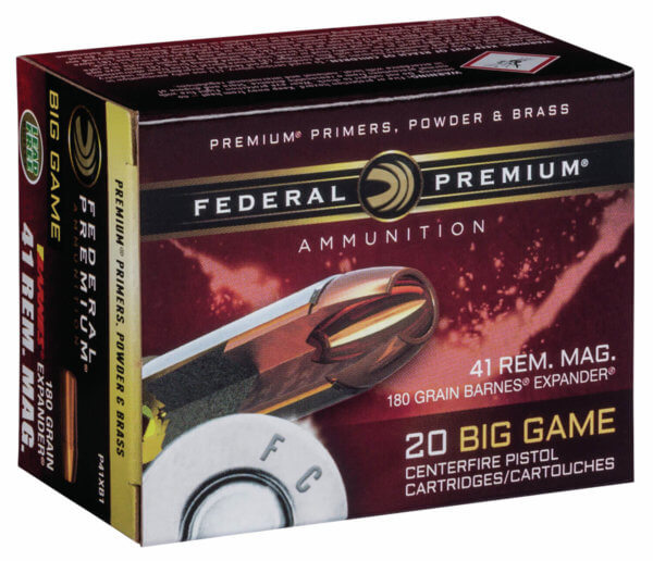 Federal P41XB1 Premium Hunting 41 Rem Mag 180 gr Barnes Expander BRX 20rd Box