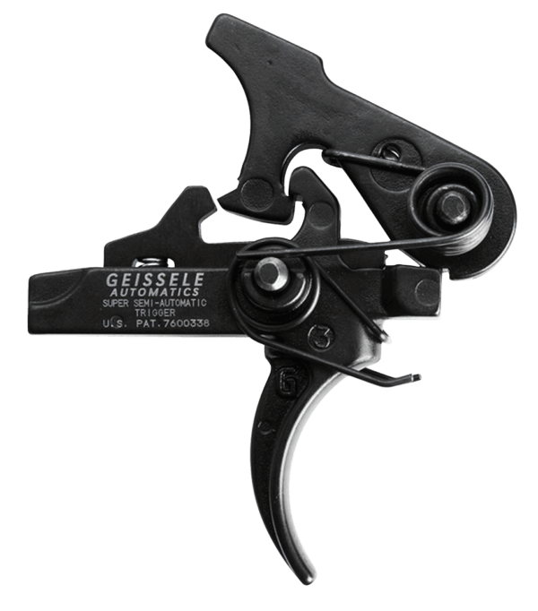 Geissele Automatics 05400 SSP Single-Stage Curved Trigger with 3-3.75 lbs Draw Weight & Black Oxide Finish for AR-Platform