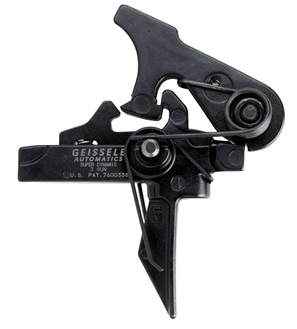 Geissele Automatics 05166 SD 3 Gun Flat Trigger with 4.50-5.50 lbs Draw Weight & Black Oxide Finish for AR-15/AR-10