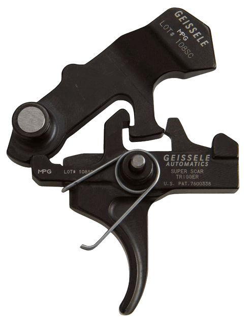 Geissele Automatics 05659 Super MCX SSA Two-Stage Flat Trigger with 4.25-4.75 lbs Draw Weight & Black/Silver Finish for Sig MCX