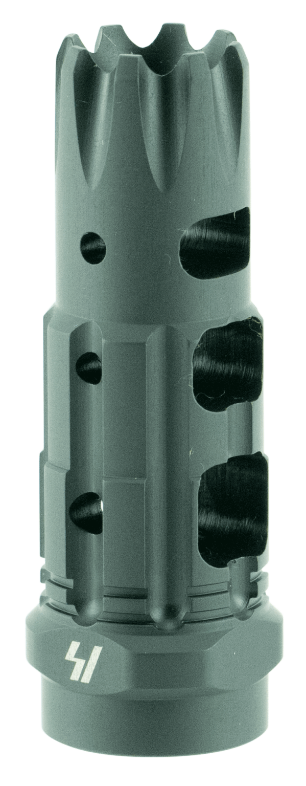 Strike Industries TCCOMP223 Triple Crown Comp  Black Steel with 1/2-28 tpi Threads  2.63″ OAL & 0.85″ Diameter for 223 Rem  5.56x45mm NATO AR-Platform”