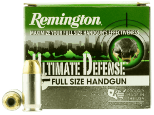 Remington Ammunition HD45APC Ultimate Defense 45 ACP +P 185 gr Brass Jacket Hollow Point (BJHP) 20rd Box