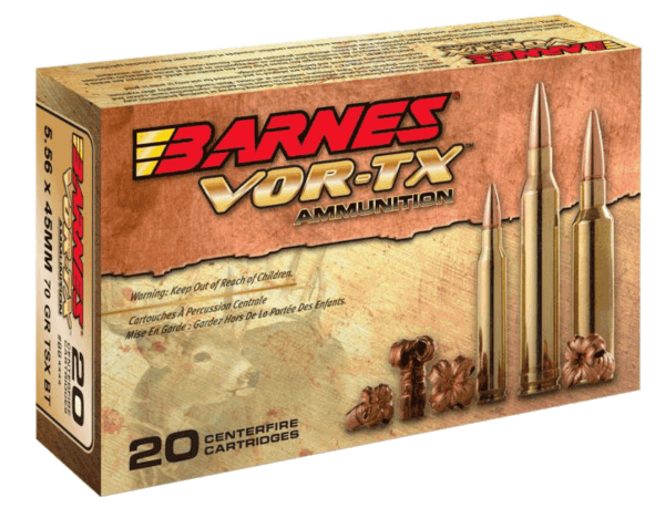 Barnes Bullets 31191 VOR-TX Centerfire Rifle 5.56x45mm NATO 70 gr TSX Boat-Tail 20rd Box