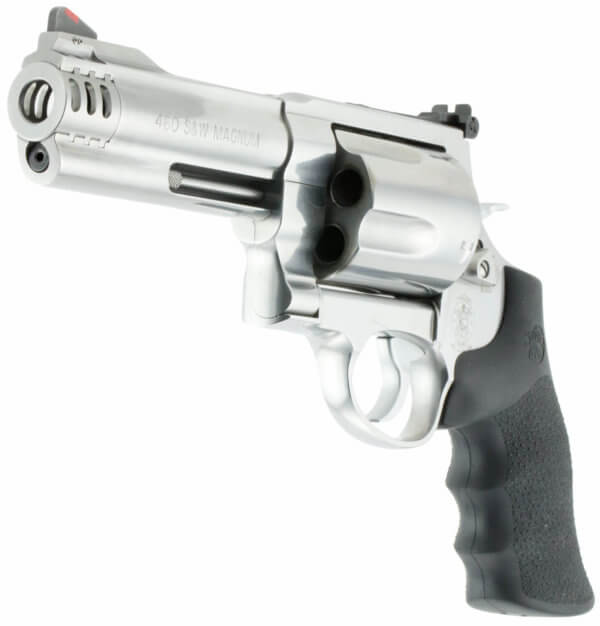 Smith & Wesson 163465 Model 460 XVR 460 S&W Mag 5″ Stainless Steel Barrel & 5rd Cylinder  Satin  Stainless Steel X-Frame  Includes Two Rear Sights & Two Muzzle Brakes
