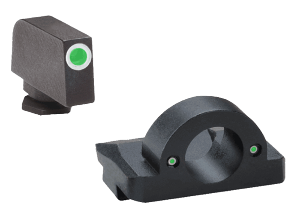 AmeriGlo GL125 Ghost Ring Sight Set for Glock Black | Green Tritium with White Outline Front Sight Green Tritium Rear Sight