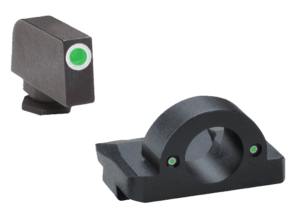 AmeriGlo GL125 Ghost Ring Sight Set for Glock Black | Green Tritium with White Outline Front Sight Green Tritium Rear Sight