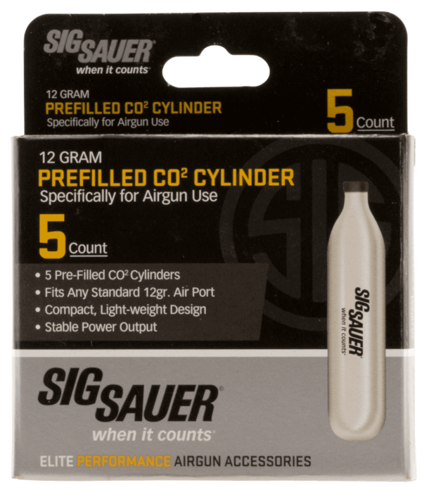 Sig Sauer Airguns AC125 CO2 Cylinders 12 gram 5 Per Pack