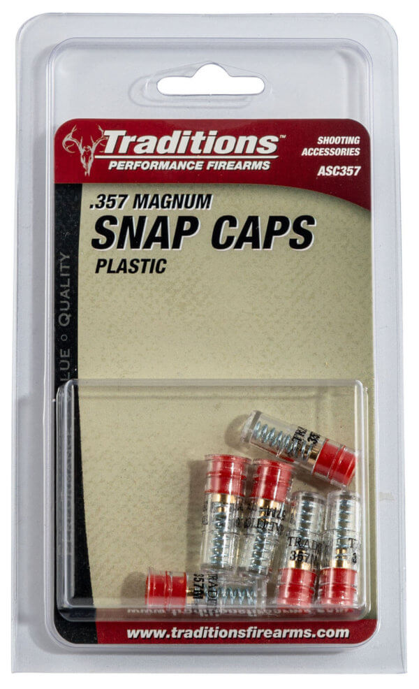 Traditions ASC357 Snap Caps 357 Mag Plastic w/Brass Base 6 Per Box