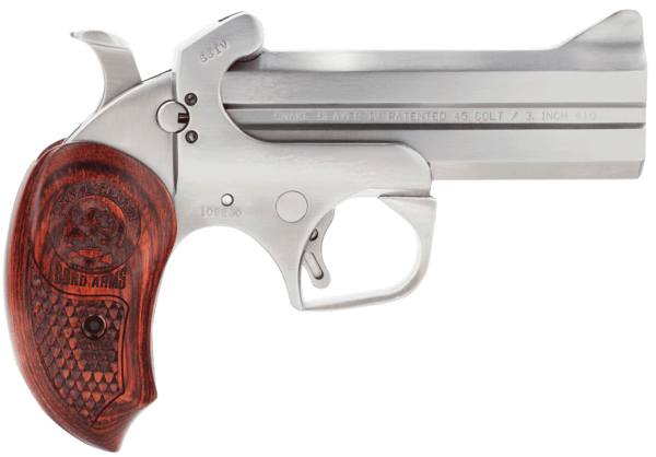 Bond Arms BASS4 Snakeslayer IV Derringer Single 45 Colt (LC)/410 Gauge 4.25″ 2 Round Stainless