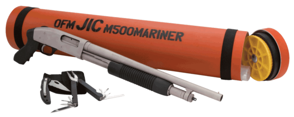 Mossberg 52340 500 JIC Cruiser 12 Gauge 5+1 3″ 18.50″ Barrel w/Marinecote Finish Synthetic Pistol Grip Includes Orange Carrying Tube & Survival-Kit-In-A-Can