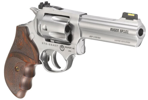 Ruger 5782 SP101 Match Champion 357 Mag 4.20″ 5 Round Checkered Hardwood Grip Gloss Stainless