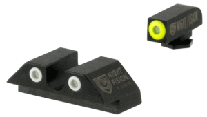 Night Fision GLK001007WGZ Tritium Night Sights For Glock Black | Green Tritium White Ring Front Sight Green Tritium Black Ring Rear Sight