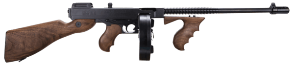 Thompson T150D 1927A-1 Deluxe 45 ACP Caliber with 16.50″ Barrel 20+1 Capacity (Stick) 50+1 Capacity (Drum) Blued Metal Finish American Walnut Stock Wood Grip Right Hand
