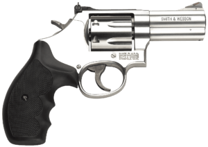 Smith & Wesson 164300 Model 686 Plus 357 Mag or 38 S&W Spl +P Stainless Steel 3″ Barrel & 7rd Cylinder  Satin Stainless Steel L-Frame  Red Ramp Front / Adjustable White Outline Rear Sights