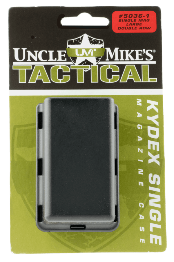 Uncle Mike’s 50361 Kydex Single Mag Case Single Black Kydex Belt Clip 45 ACP 10mm Auto Belts 1.75″ Wide