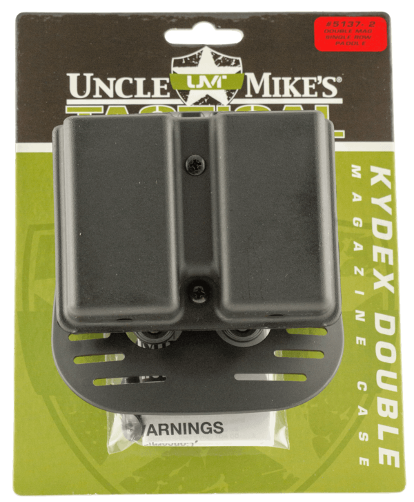 Uncle Mike’s 51372 Kydex Double Mag Case Double Black Kydex Paddle Belts 1.75″ Wide