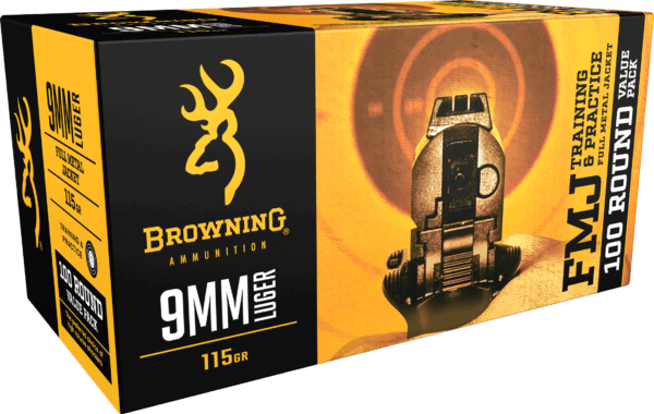 Browning Ammo B191800094 BPT Performance Target 9mm Luger 115 gr Full Metal Jacket (FMJ) 100rd Box (Value Pack)