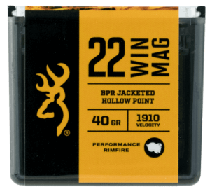 Browning Ammo B195122050 BPR Performance 22 WMR 40 gr 1910 fps Jacketed Hollow Point (JHP) 50rd Box