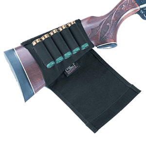 Uncle Mike’s 88492 Buttstock Shell Holder made of Nylon with Black Finish Flap & Sewn-On Elastic Loops Holds up to 5rds for Shotguns