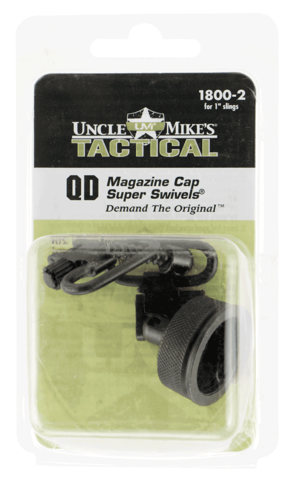 Uncle Mike’s 18002 Mag Cap Swivel Set made of Steel with Blued Finish 1″ Loop Size & Quick Detach Style for 12 Gauge Remington 870 Express with Wood Stock Includes Two Super Swivels