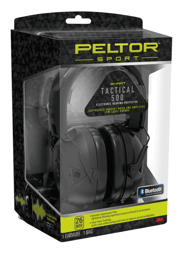 Peltor TAC500OTH Sport Tactical 500 Polymer 26 dB Over the Head Black Adult 1 Pair