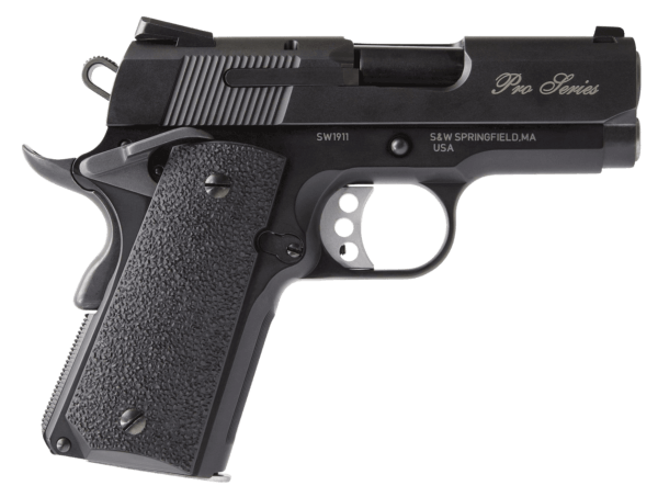 Smith & Wesson 178053 1911 Performance Center Pro *MA Compliant Sub-Compact Frame 9mm Luger 8+1  3 Black Stainless Steel Barrel  Serrated Slide & Aluminum Frame w/Beavertail  Black Stippled Grip”