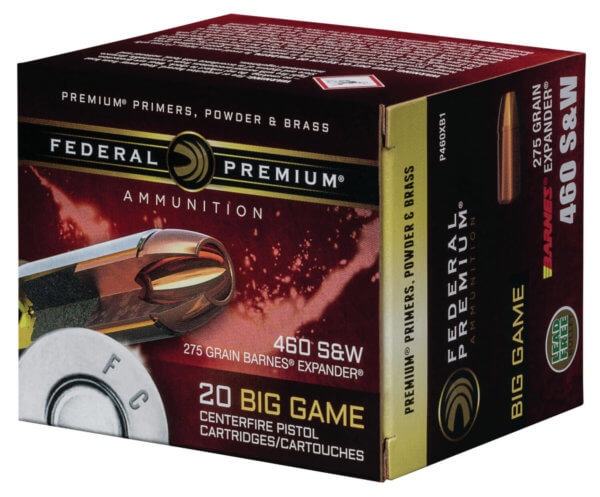 Federal P460XB1 Premium  460 S&W Mag 275 gr Barnes Expander BRX 20rd Box