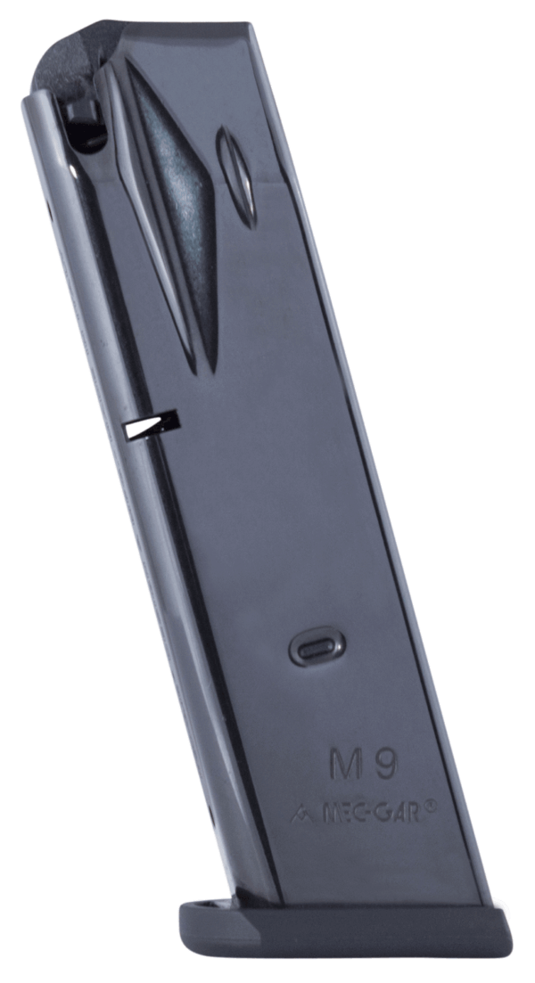 Mec-Gar MGPB9215B Standard 15rd Flush 9mm Luger Fits Beretta 92FS Fits Beretta M9 Fits Beretta 92G Fits Beretta 92X Blued Carbon Steel