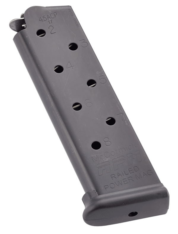 CMC Products MRPM45FS8B Railed Power Mag Black Detachable 8rd 45 ACP for 1911 Government
